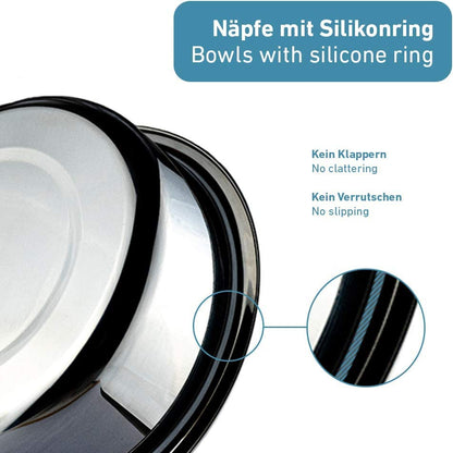 PetTec Hundenapf erhöht grosse Hunde - 2x 2.5L Schwarz