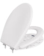 Anycee WC-Sitz mit Absenkautomatik aus Duroplast, oval, weiss, rostfreie Edelstahl-Scharniere