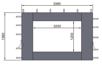 QUICK STAR Pavillon Seitenteile 3x3m mit Fenster, 2 Stück, Anthrazit