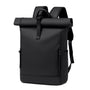 BJIAX Rolltop Rucksack wasserdicht, 17,3 Zoll Laptopfach, schwarz, Oxford-Material mit Rollverschluss