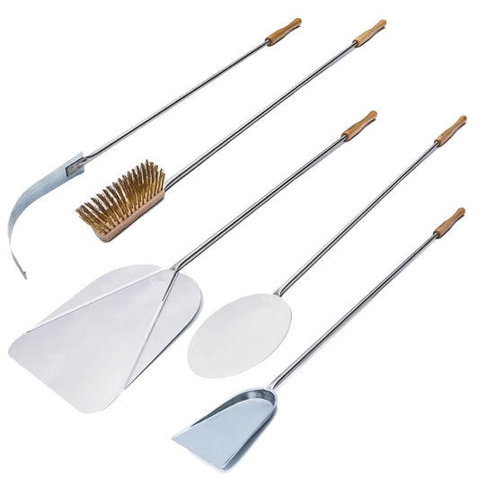 GIEMME 5-teiliges Pizzaschaufel-Set Edelstahl - Für Pizzen Ø 30 cm