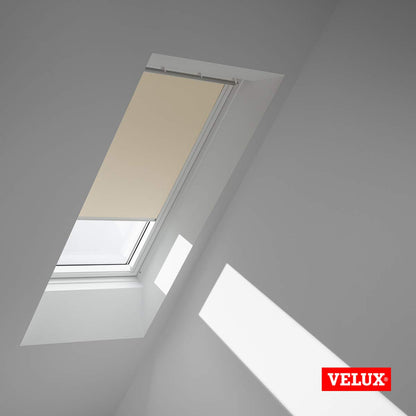VELUX Original Verdunkelungsrollo Hellbeige SK06 - weisse Schiene