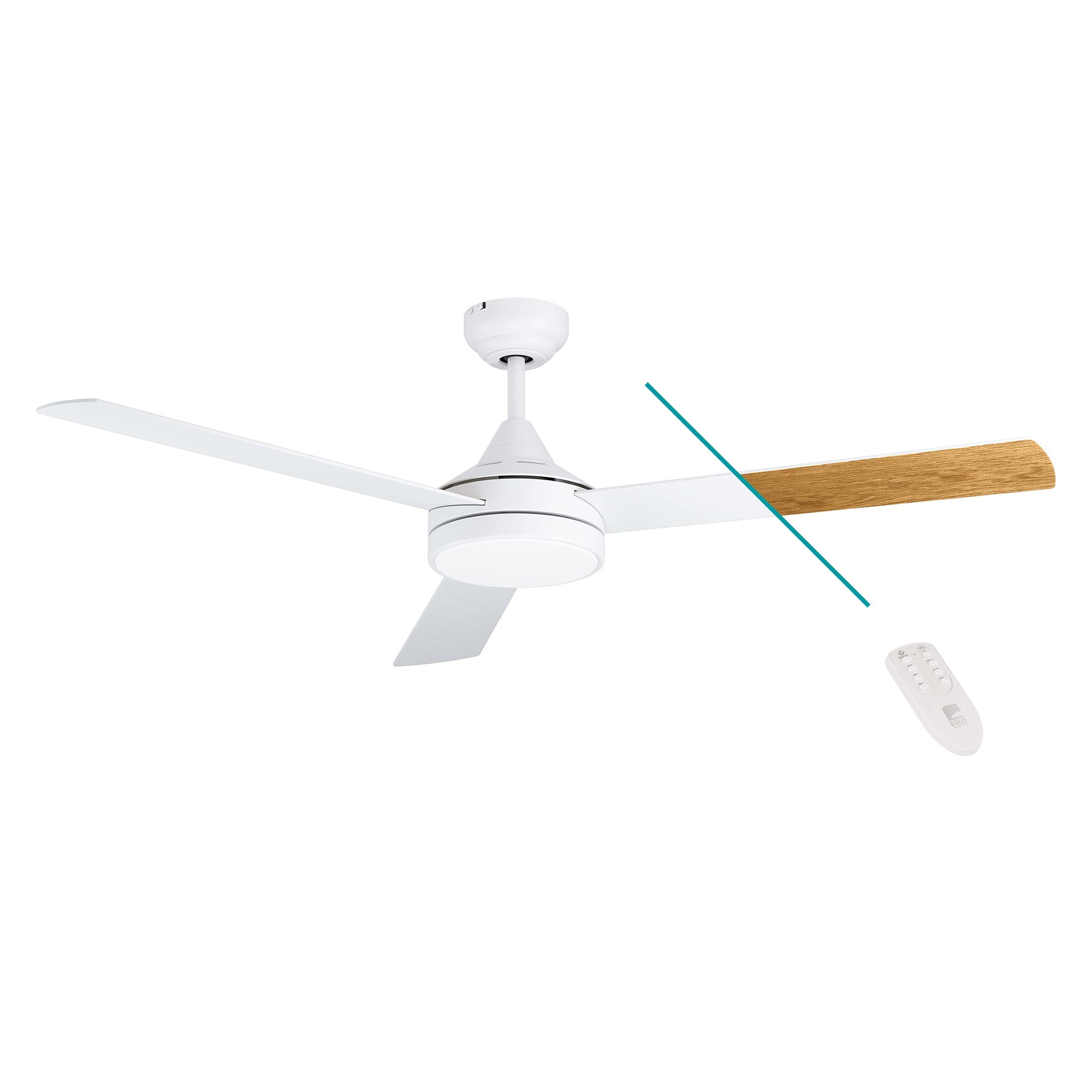 EGLO SESIMBRA Deckenventilator mit Licht, weiß, rund, zur Raumkühlung und Beleuchtung.