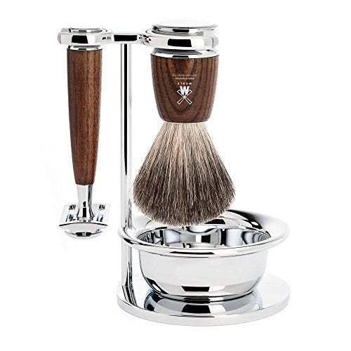 Mühle Rytmo Rasierset Esche/Metall - Rasurhobel & Pinsel