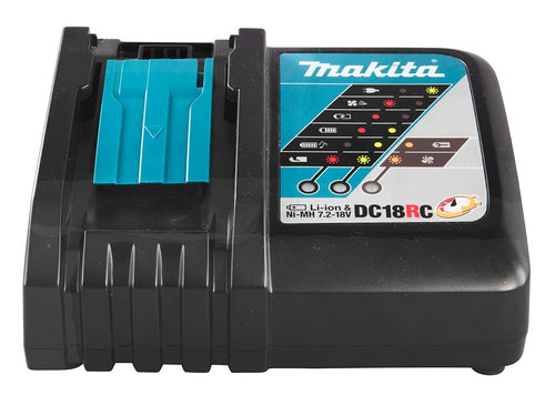 Makita DC18RC Akku-Ladegerät für Li-Ion Akkus 7,2–18 V mit LED-Display und Lüfter