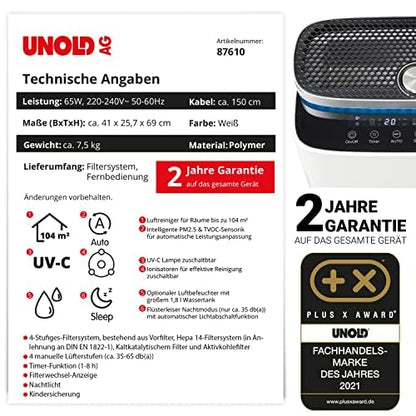 Unold Omega 87610 Luftreiniger Befeuchter – Weiss