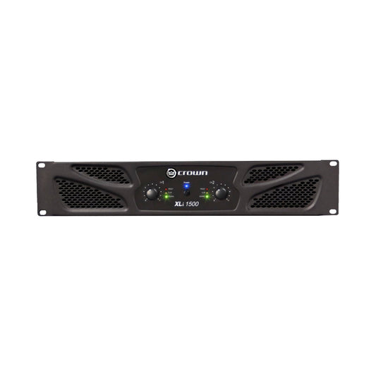 CROWN XLI1500 Professioneller Leistungsverstärker - Schwarz. Schwarzes, rechteckiges Rack-Gerät. Verstärkt Audiosignale für PA-Systeme und Beschallung.