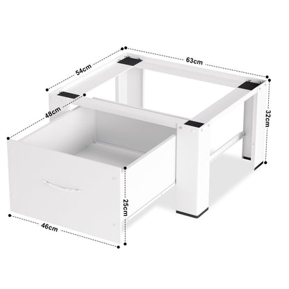 Herrselsam Waschmaschinen-Podest Schublade - 62x54x32 cm Weiss