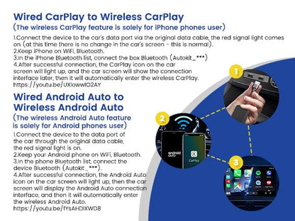 Carlinkit 2025 5.0 2air CarPlay Android Auto Wireless Adapter 2-in-1