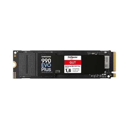 Samsung 990 EVO Plus NVMe M.2 SSD PCIe 4.0/5.0 - 2 TB. Kompakte schwarze M.2 Platine. Schneller Datenspeicher für PCs.