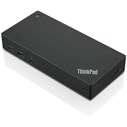 Lenovo 40AS0090EU Dockingstation, schwarz mit USB-C Anschluss. Erweitert die Anschlussmöglichkeiten eines Laptops.