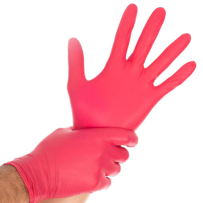 FRANZ MENSCH 1000x Hygostar Safe Light Nitrilhandschuhe - M Rot