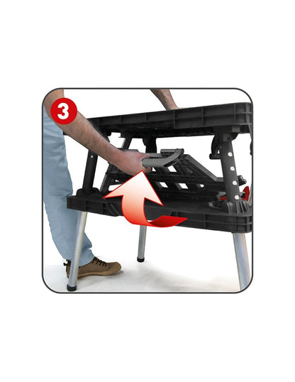 Keter Klappbare Werkzeugbank 249137 – Rot-Schwarz