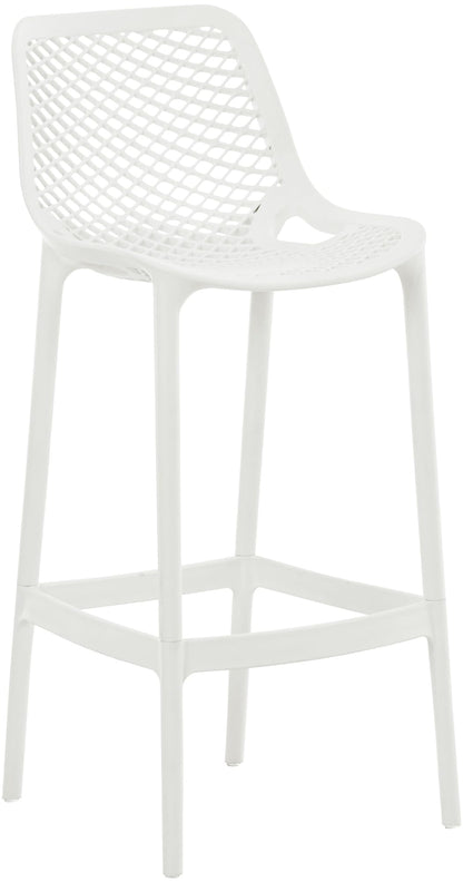 CLP Barhocker Air, weißer Kunststoffhocker mit 75cm Sitzhöhe. Ermöglicht komfortables Sitzen an Theken oder Bartischen.