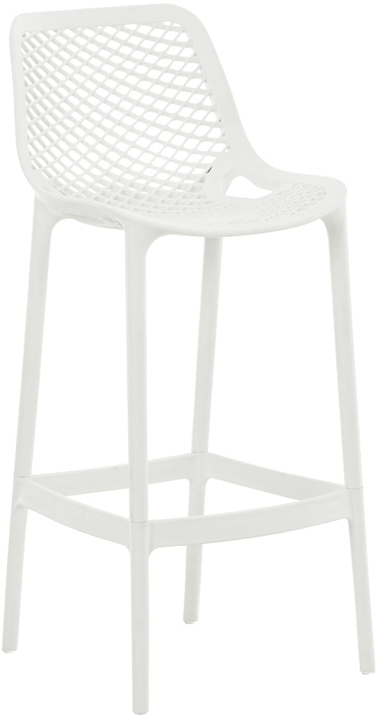 CLP Barhocker Air, weißer Kunststoffhocker mit 75cm Sitzhöhe. Ermöglicht komfortables Sitzen an Theken oder Bartischen.