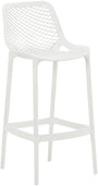 CLP Barhocker Air, weißer Kunststoffhocker mit 75cm Sitzhöhe. Ermöglicht komfortables Sitzen an Theken oder Bartischen.