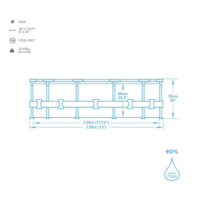 Bestway Steel Pro Frame Pool-Set Ø 366x76cm Blau