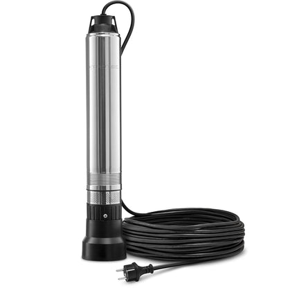 TROTEC TDP 370 E Tiefbrunnenpumpe 700 W, 5100 l/h, Edelstahl – schlankes Edelstahlgehäuse mit 10 cm Durchmesser