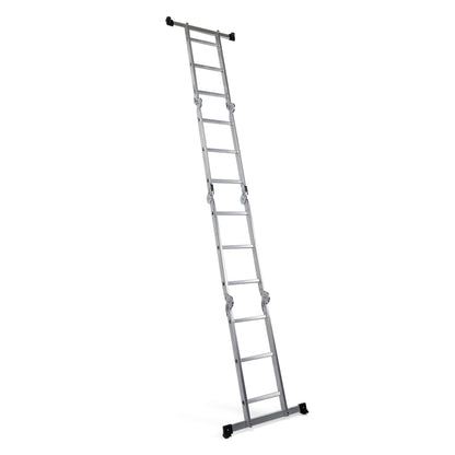 hjh OFFICE 801202 SOLID W3 Mehrzweckleiter - 12 Stufen, Silber