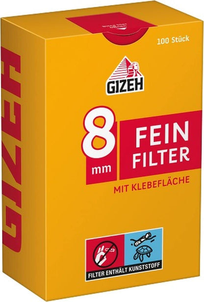 Gizeh Feinfilter 8 mm Eindrehfilter, 40 Packungen à 100 Stück