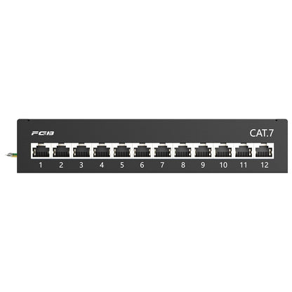 FGB CAT 7 Patchpanel 12-Port RJ45 geschirmt, Tisch-/Wandmontage