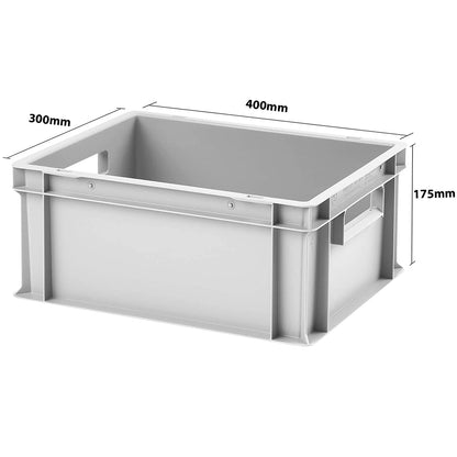 1a-TopStore Eurobox EB-417, 4 Stück, grau, 40x30x17,5 cm, 16,5 Liter