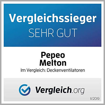 Deckenventilator Melton m. Licht & FB, Messing/Weiss, Ø132cm