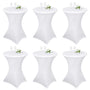 Pesonlook Stehtisch-Husse 6er-Set, Stretch, Weiss, Ø 80–85 cm, elastischer Tischbezug für runde Bistrotische