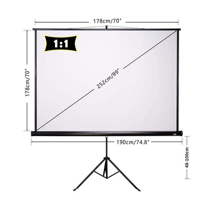 CCLIFE Beamer Leinwand Stativ - Rolloleinwand 99 Zoll