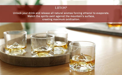 Exklusiv The Peaks Whisky Karaffen-Set - 5-teilig Kristallglas