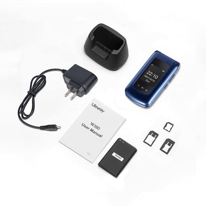 ULEWAY G380D Seniorenhandy Klapphandy mit SOS-Taste, blau