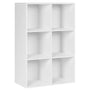 WOLTU Bücherregal mit 6 Würfeln, Standregal weiss, 60 x 89 x 30 cm, offene Fächer aus Holzwerkstoff