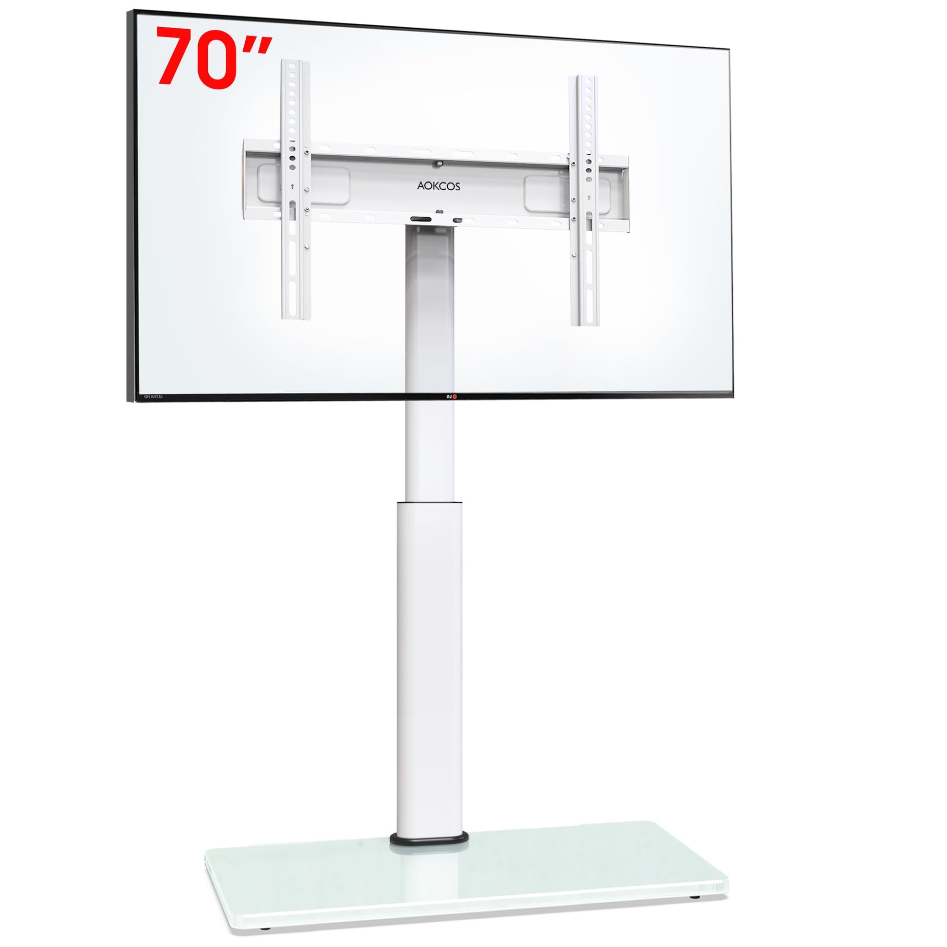 AOKCOS Universal TV Bodenständer 32-70 Zoll - Weiss. Weißer Standfuß für Flachbildfernseher 32-70 Zoll. Stellt den Fernseher frei im Raum auf.
