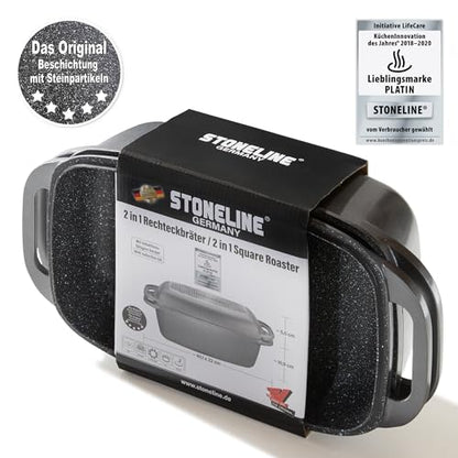 STONELINE Aluguss Bräter 40x22 cm Induktion 5,8L Grau