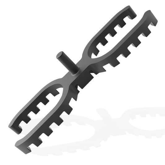 My Plast I Terrassen-Abstandhalter 4mm - offen geriffelt. Schwarzes, offen geriffeltes Element schafft 4mm Fugen zwischen Dielen.