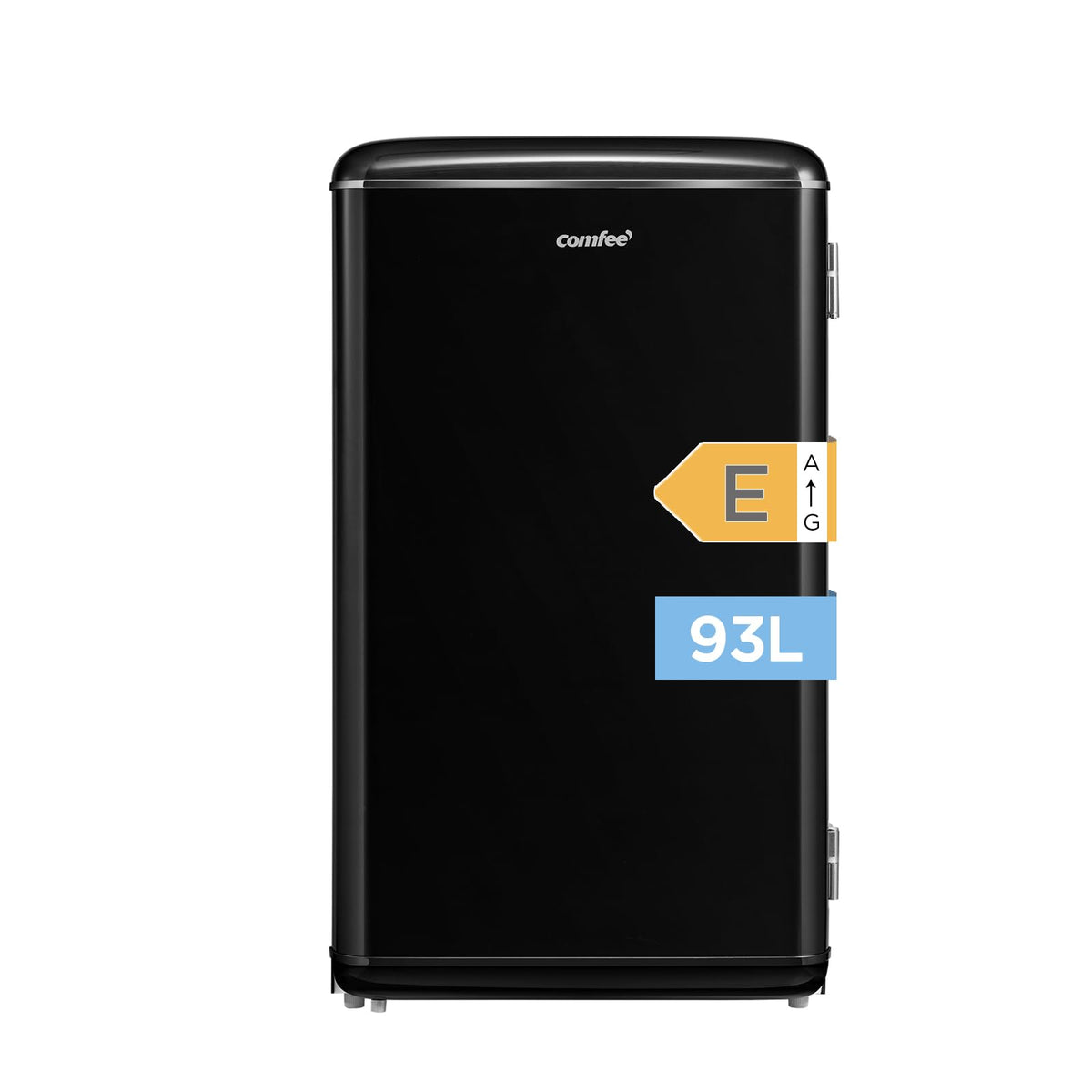 Comfee RCD93BL2EURT(E) Retro Kühlschrank, 93 Liter, Schwarz