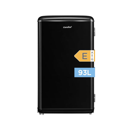 Comfee RCD93BL2EURT(E) Retro Kühlschrank, 93 Liter, Schwarz
