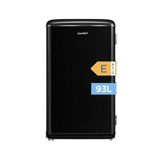 Comfee RCD93BL2EURT(E) Retro Kühlschrank, 93 Liter, Schwarz