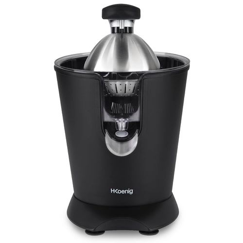 H.Koenig AGR82 Elektrische Zitruspresse, 160 W, Edelstahl, Schwarz