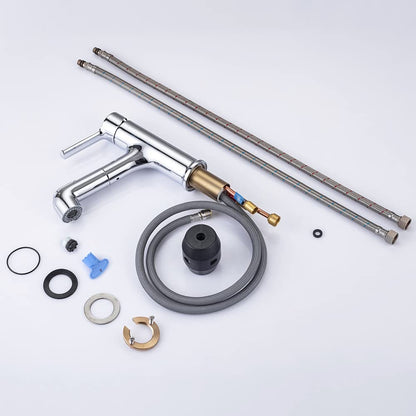 ONECE Waschtischarmatur Ausziehbar mit Brause - Chrom