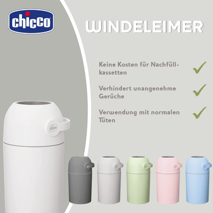 Chicco Windeleimer Odour Off mit Deckel, Anti-Geruchssystem, Blau
