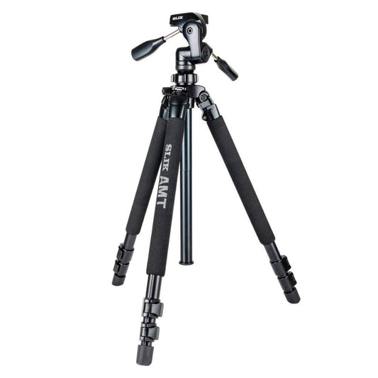 Slik Pro 700 DX Dreibeinstativ - Modell 3365. Schwarzes Aluminium-Dreibeinstativ mit 3-Wege-Neiger zur stabilen Kamerafixierung.