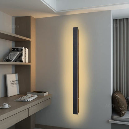 Lange Wandleuchte Villa LED Aussen/Innen 100cm schwarz