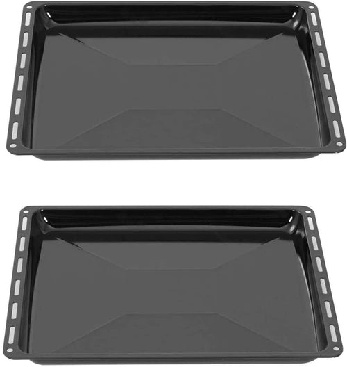 ICQN Backblech Set emailliert 422 × 370 mm für Electrolux, AEG, IKEA – 2 rechteckige Backbleche mit Emaille-Oberfläche