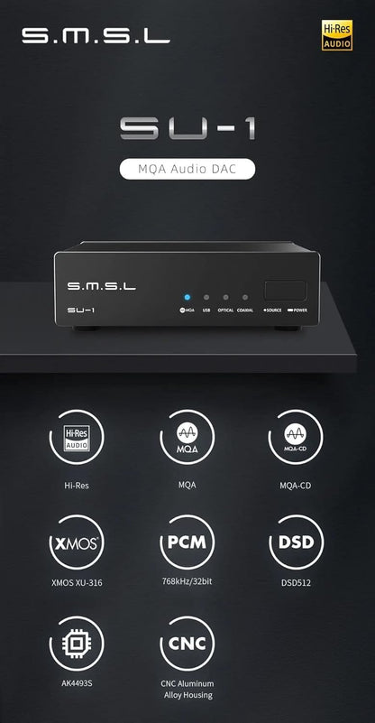 S.M.S.L SU-1 Hi-Res Audio DAC – MQA & MQA-CD Decoder