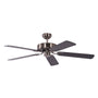 Potkuri Deckenventilator ohne Licht 132cm – Altsilber/Schwarz. Ventilator mit Flügeln (132cm, altsilber/schwarz) kühlt Räume durch Luftzirkulation.
