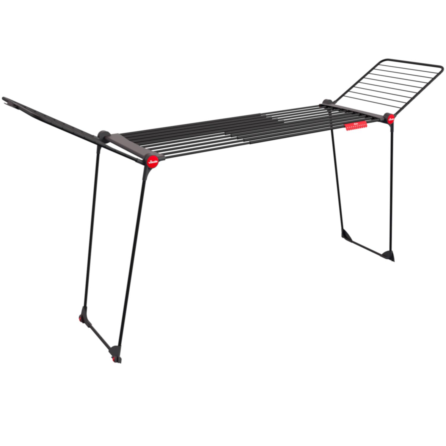 Vileda Infinity Flex Ultimate Wäscheständer – ausziehbar. Grauer Metall-Klappständer mit variabler Leinenlänge zum Trocknen von Textilien.