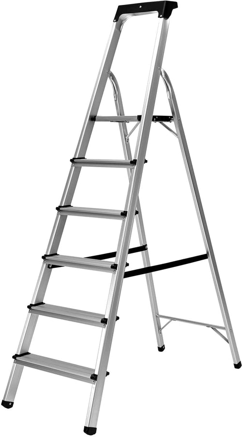 CRAFTFULL CF-133B Alu Haushaltsleiter klappbar - 6 Stufen