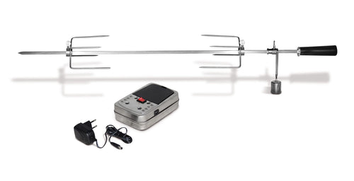 Enders Edelstahl-Grillspiess elektrisch für Boston 6 & HYDE 6, silber, mit Fleischklammer