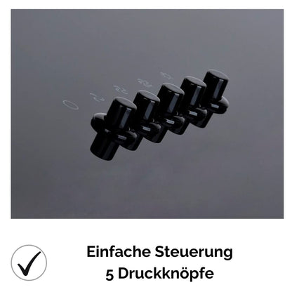YUNA DUANA Dunstabzugshaube – 60cm Schwarz Glas Abluft/Umluft